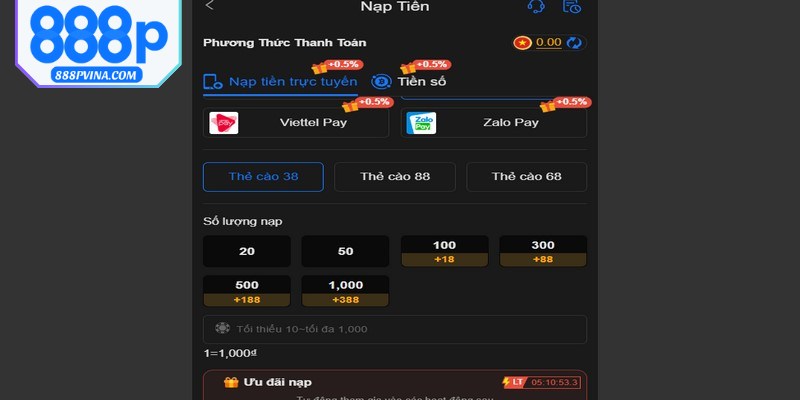 Một số chương trình nạp còn cho phép tích điểm thưởng