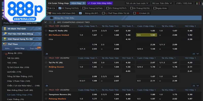 Chiến thuật cược thể thao 888P đơn giản, hiệu quả cao