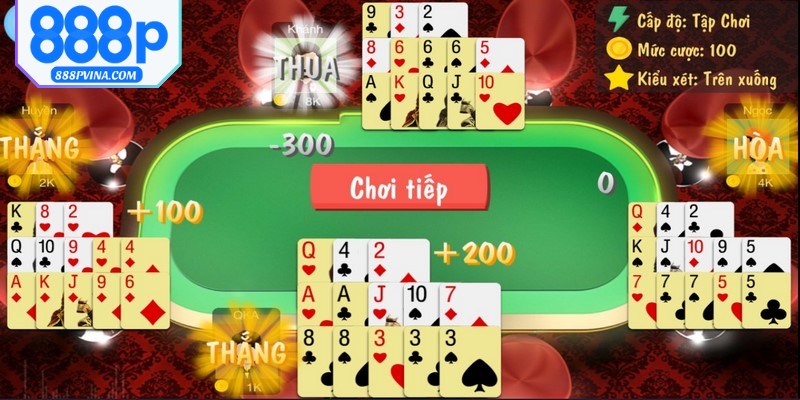 Cách tính điểm sẽ dựa vào số lượng quân bài, tổ hợp cùng kết quả